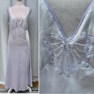 Fernando Sanchez sleeveless light blue satin nightgown